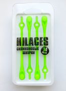 Cиликоновые шнурки для обуви Hilaces цвет Салатовый/Салатовый