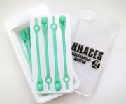 Cиликоновые шнурки для обуви Hilaces цвет Мятный/Мятный в раскрытой упаковке