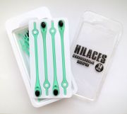 Cиликоновые шнурки для обуви Hilaces цвет Мятный/Черный в раскрытой упаковке