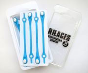 Cиликоновые шнурки для обуви Hilaces цвет Бирюзовый/Белый в раскрытой упаковке