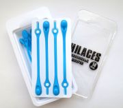 Cиликоновые шнурки для обуви Hilaces цвет Бирюзовый/Бирюзовый в раскрытой упаковке