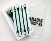 Cиликоновые шнурки для обуви Hilaces цвет Зеленый/Белый в раскрытой упаковке