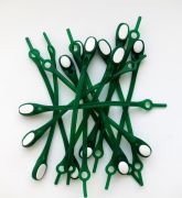 Cиликоновые шнурки для обуви Hilaces цвет Зеленый/Белый россыпь