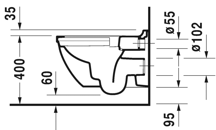 Безободковый унитаз Duravit Starck 3 452709 Комплект: 252709 + 006389 ФОТО