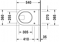 Подвесной унитаз Duravit Starck 3 220109 схема 1