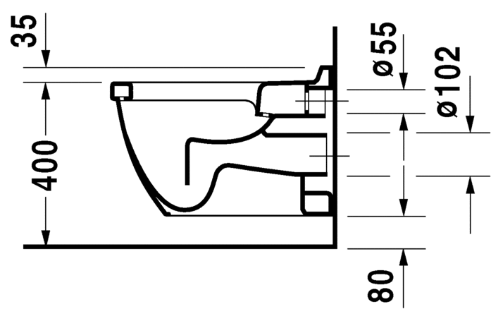 Подвесной унитаз Duravit Starck 3 220109 схема 2