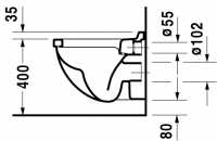 Подвесной унитаз Duravit Starck 3 220209 схема 2