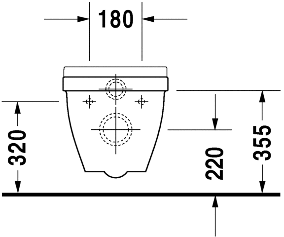 Подвесной унитаз Duravit Starck 3 220209 схема 3