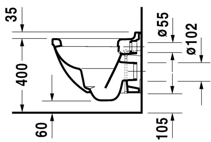 Подвесной унитаз Duravit Starck 3 222709 схема 2