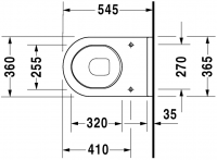 Подвесной унитаз Duravit Starck 3 221509 схема 1