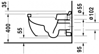 Унитаз с функцией биде Duravit Starck 3 222609 схема 2