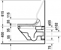 Унитаз с бидеткой Duravit DuraStyle SensoWash 253759 схема 3