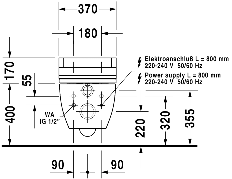 Унитаз с функцией биде Duravit Happy D.2. SensoWash 255059 ФОТО