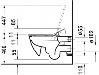 Унитаз с функцией биде Duravit Happy D.2. SensoWash 255059 схема 9