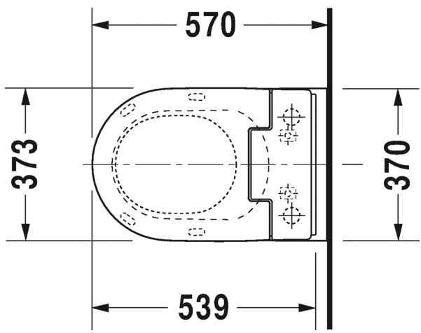 Унитаз с функцией биде Duravit ME by Starck SensoWash rimless 252859 схема 1