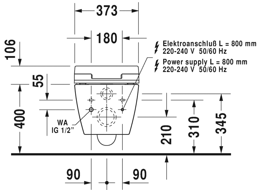 Унитаз с функцией биде Duravit ME by Starck SensoWash rimless 252859 ФОТО