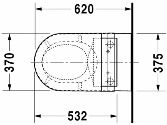 Унитаз с функцией биде Duravit Starck 2 SensoWash 253359 схема 7