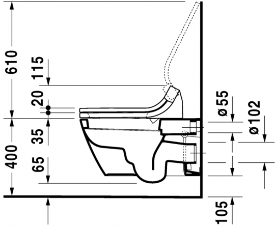 Унитаз с функцией биде Duravit Starck 2 SensoWash 253359 схема 8