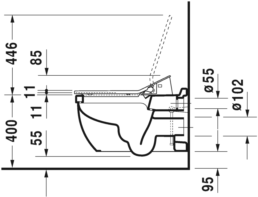 Унитаз с бидеткой Duravit Starck 3 SensoWash 222659 схема 5