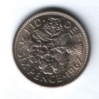 6 пенсов 1967 г. Великобритания AUNC