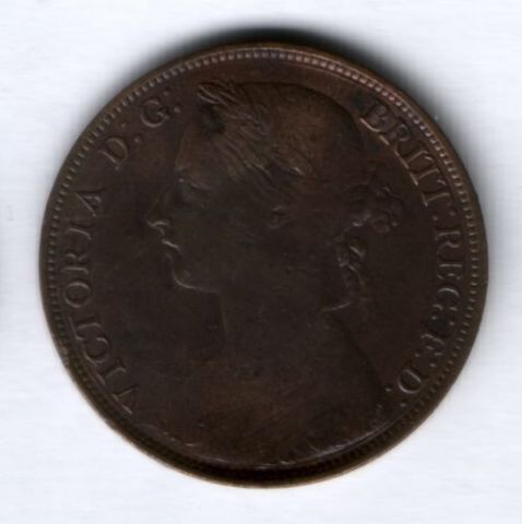1 пенни 1884 г. Великобритания XF-