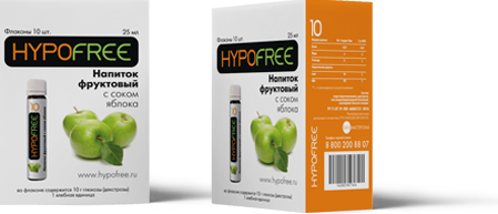 HYPOFREE 10 напиток фруктовый с соком яблока 10 флаконов по 1 ХЕ