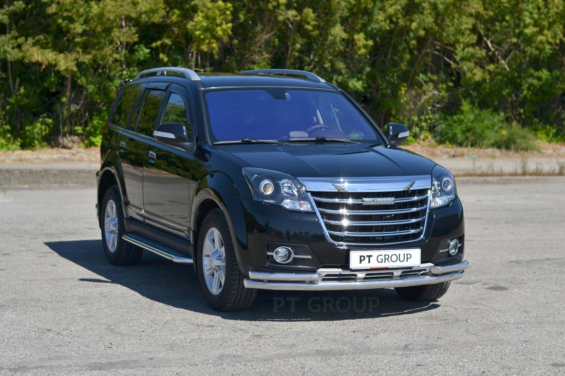 Защита переднего бампера двойная с углами D63/51мм (НПС) GREAT WALL Hover H3 2017-