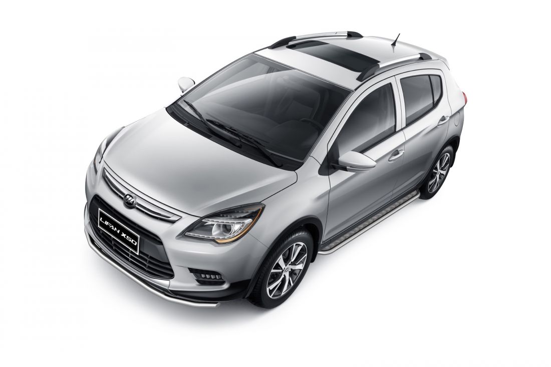 Защита порогов с алюм. площадкой D51мм (НПС) LIFAN X50 2015-