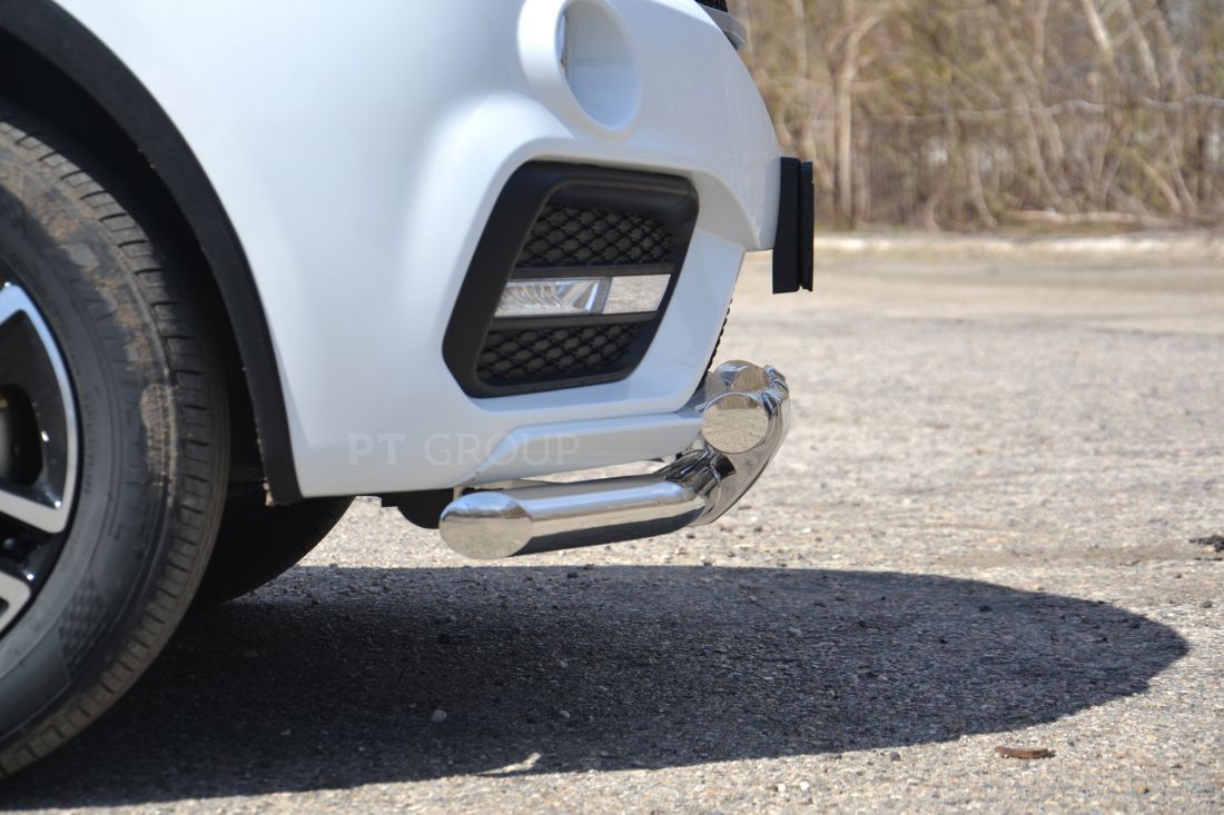 Защита переднего бампера двойная с пластинами D63/63мм (НПС) LIFAN X60 2017-