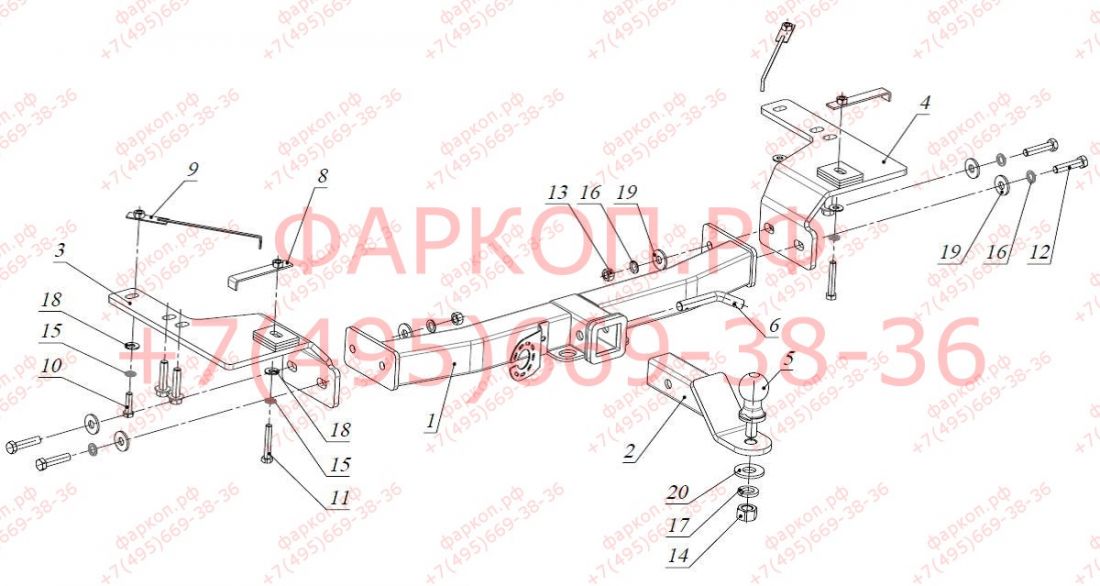 Фаркоп Toyota Land Cruiser 200 2008- / Lexus LX 2008- без подрезки бампера. Тип шара: E (легкосъемный шар под квадрат). Нагрузки: 3500/120 кг.