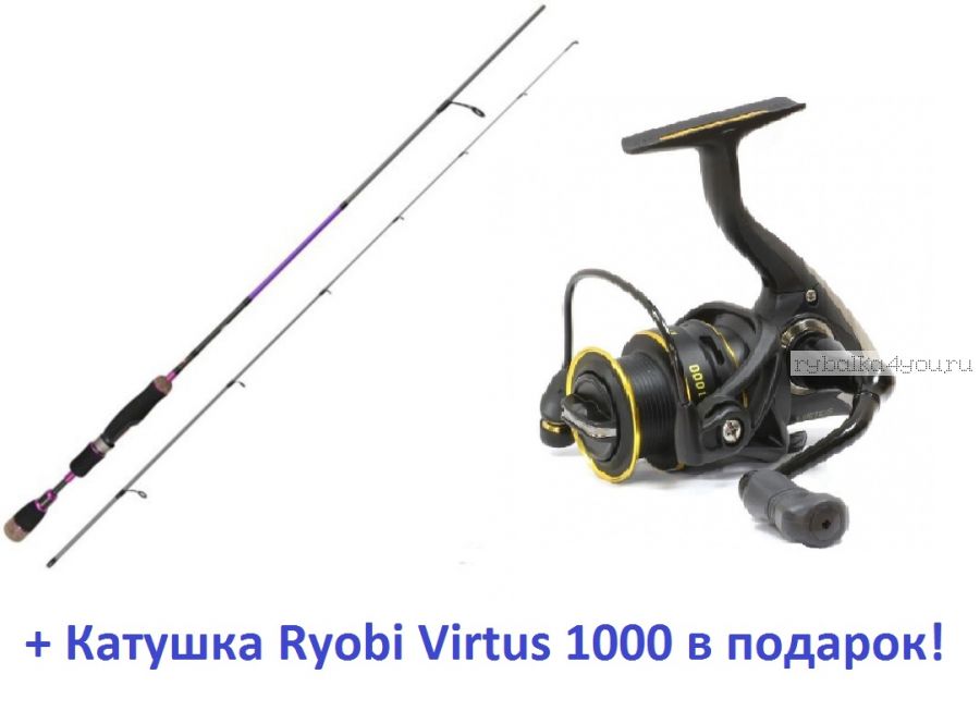 Спиннинг Aiko Margarita II 180 UL-S 180см 0,5-5 гр + катушка Ryobi Virtus 1000  в подарок!