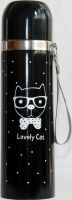 Термос Cat 500 мл со шнурком чёрный