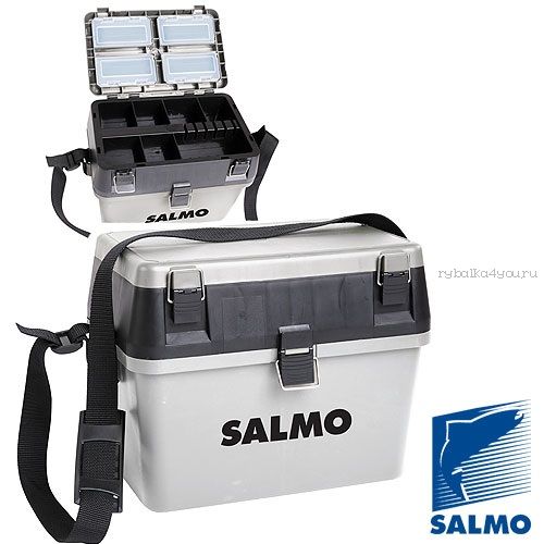 Ящик рыболовный зимний Salmo 2-х ярус.(из 2-х частей) пласт. 38x24.5x29см сер. арт 2070