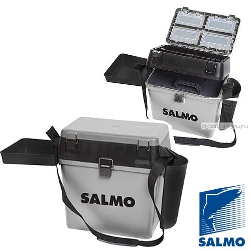 Ящик рыболовный зимний Salmo 2-х ярус.(из 5-ти частей) пласт. 39.5x24.5x38см сер. арт 2075