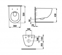 Безободковый унитаз Laufen Pro 8.2096.6 схема 2