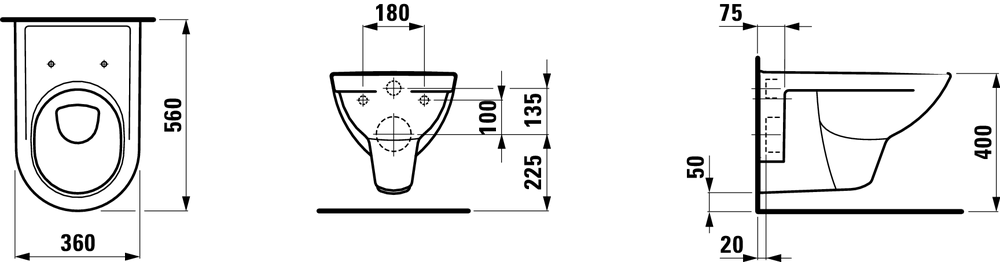 Подвесной унитаз Laufen Pro 8.2095.0 схема 5