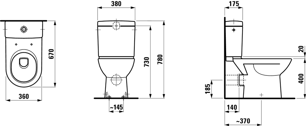 Напольный унитаз Laufen Pro 8.2495.6 схема 4