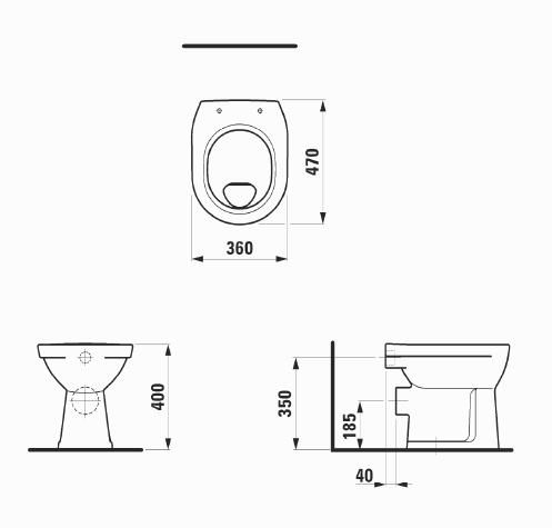 Унитаз Laufen Pro 8.2195.8 схема 2