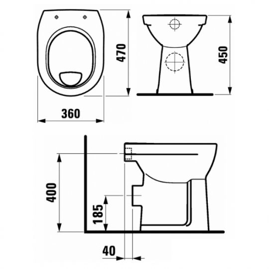 Унитаз Laufen Pro 8.2595.6 схема 2