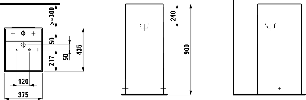 Напольная раковина Laufen Kartell 37х43 схема 1