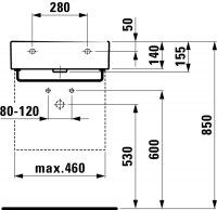 Раковина Laufen Living City 50х46 схема 2