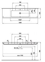 Раковина Laufen Living Square 180х48 схема 2