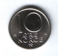 10 эре 1975 г. Норвегия UNC