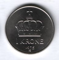 1 крона 1975 г. Норвегия UNC