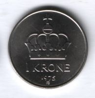 1 крона 1975 г. Норвегия UNC