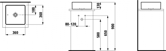 Раковина Laufen Living Saphirkeramik 36х36 ФОТО