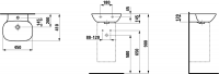 Рукомойник Laufen Ino 45х41 схема 1