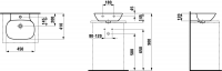 Подвесная раковина Laufen Ino с двухсторонней глазуровкой 45х41 схема 3