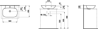 Раковина подвесная Laufen Ino с двойной глазуровкой 56х45 схема 3