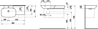 Раковина с правым крылом Laufen Ino 90х45 схема 4